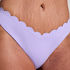 Majtki Bikini Wysoko Krojona Scallop, Fioletowy