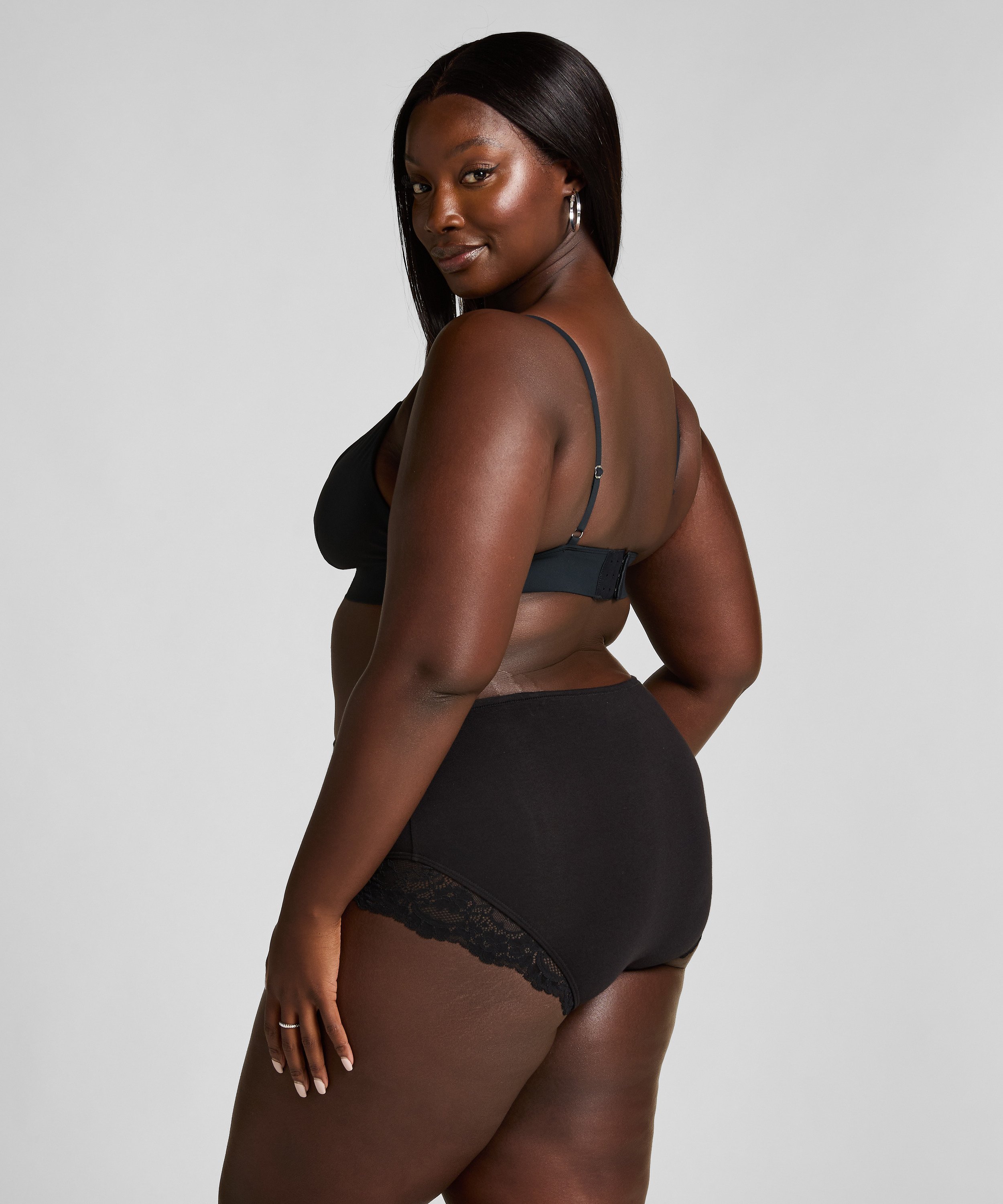 Koronkowa halka Maxi, Czarny, main