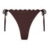 Majtki Bikini Cheeky Tanga Scallop Lurex, Brązowy