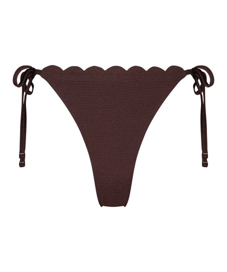 Majtki Bikini Cheeky Tanga Scallop Lurex, Brązowy