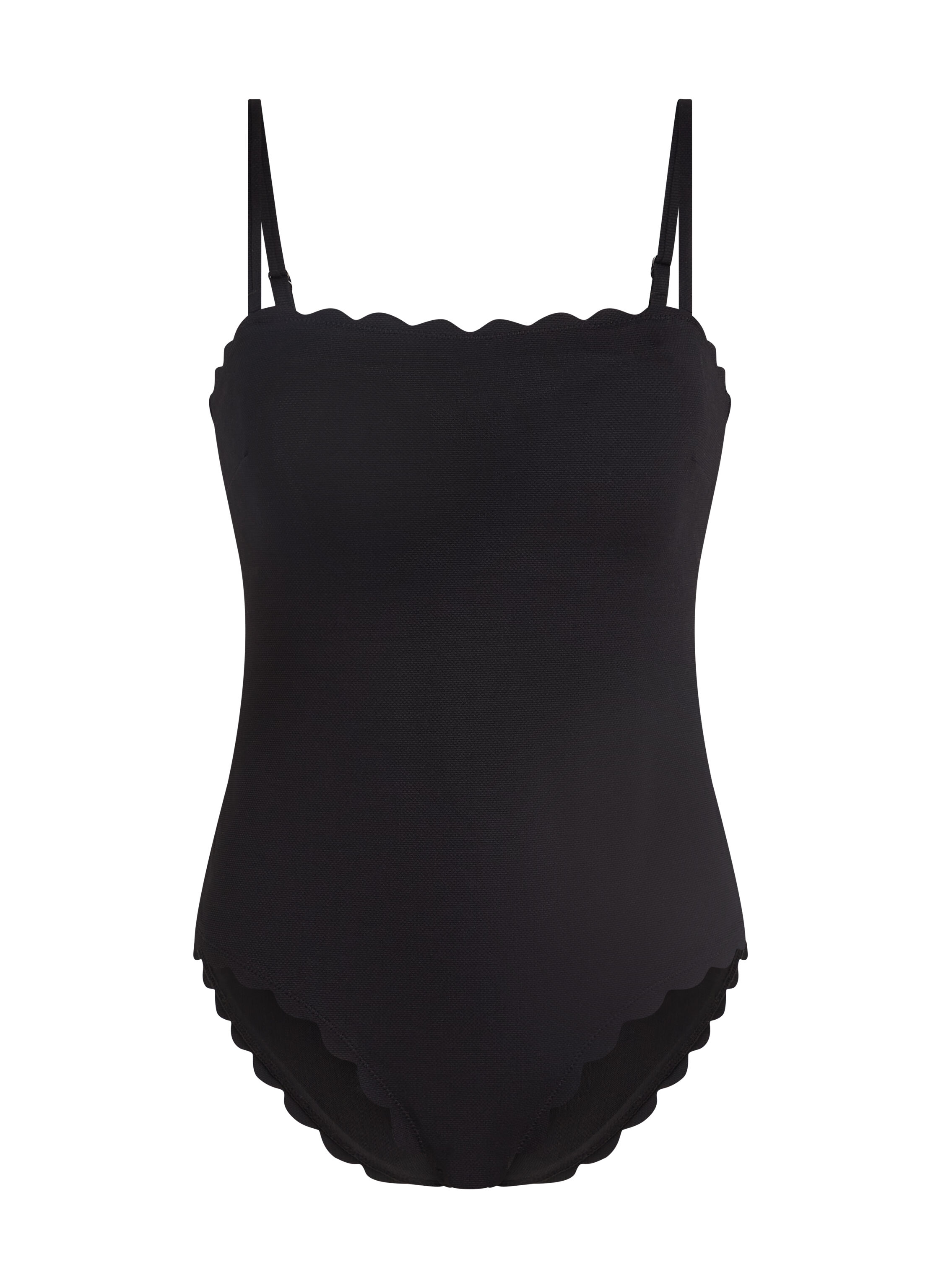Kostium kąpielowy Bandeau Scallop, Czarny
