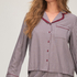 Pyjama Set Poplin Ruffle, Fioletowy