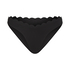 Majtki Bikini Wysoko Krojona Scallop, Czarny