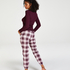 Twill Check Pyjama Pants, Fioletowy