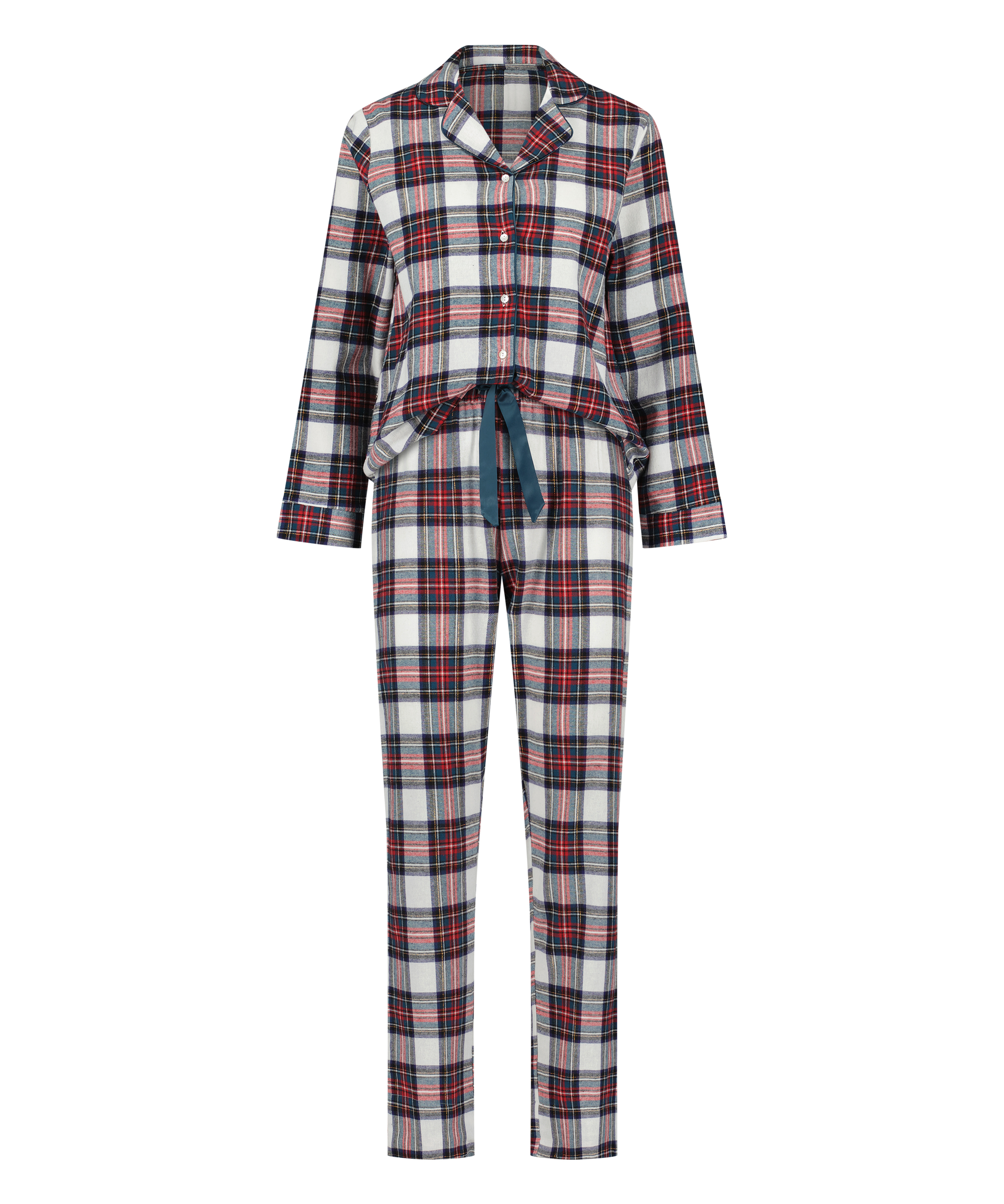 Twill zestaw piżamy, Biały, main