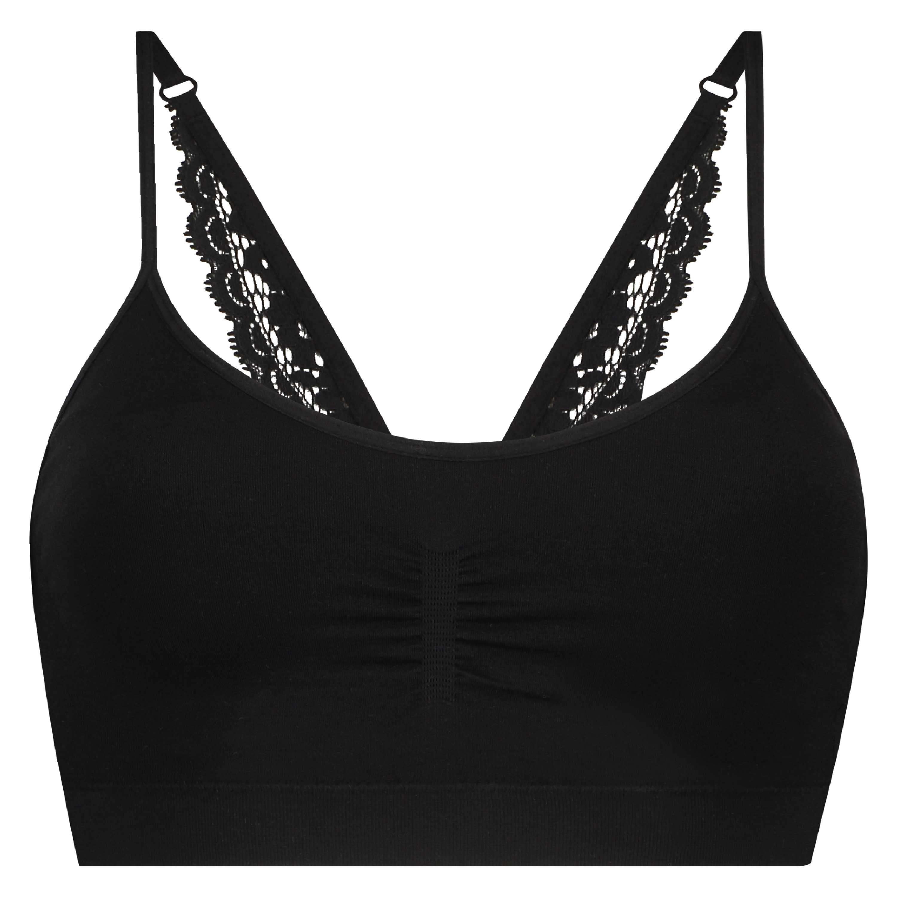 Marina Seamless Lace Back Bralette, Czarny, main