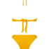 Kr&oacute;tki komplet bikini Crinkle, Ż&oacute;łty