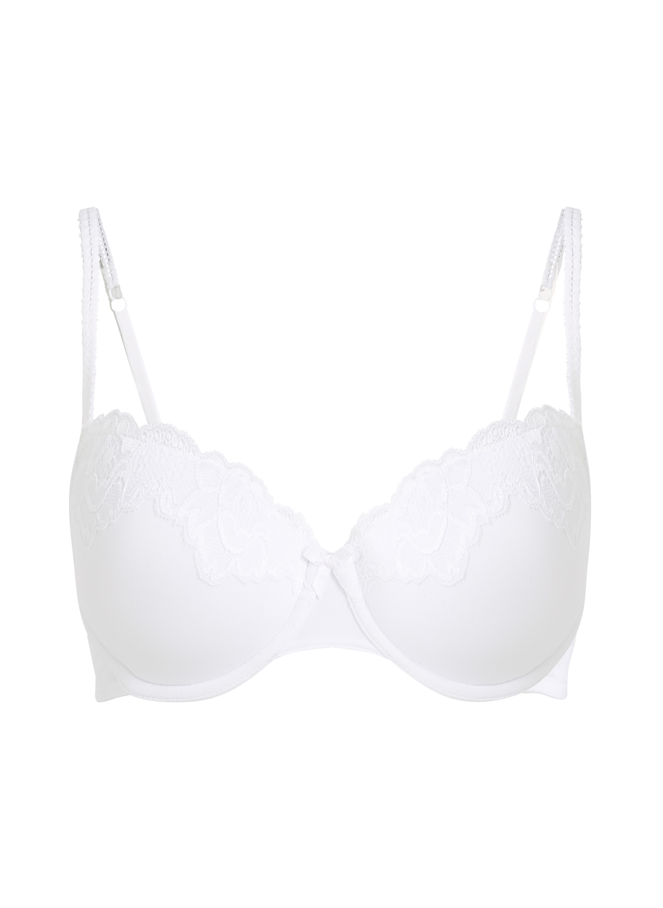 Biustonosz usztywniany z fiszbinami Secret Lace, Biały, main