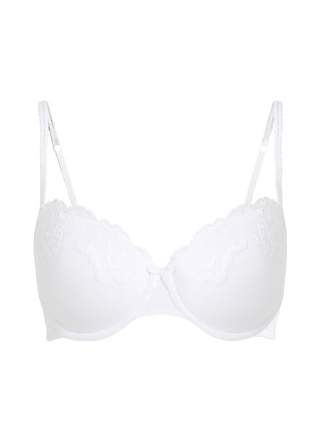 Biustonosz usztywniany z fiszbinami Secret Lace, Biały