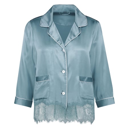 Silk pyjama top, Niebieski