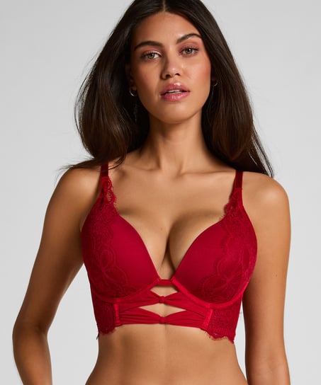 Biustonosz Push-Up Longline Marianna, Czerwony