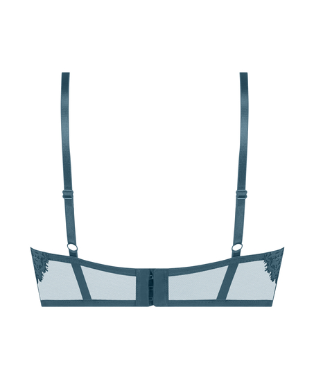 Biustonosz usztywniany z fiszbinami, typu longline Astrid, Niebieski