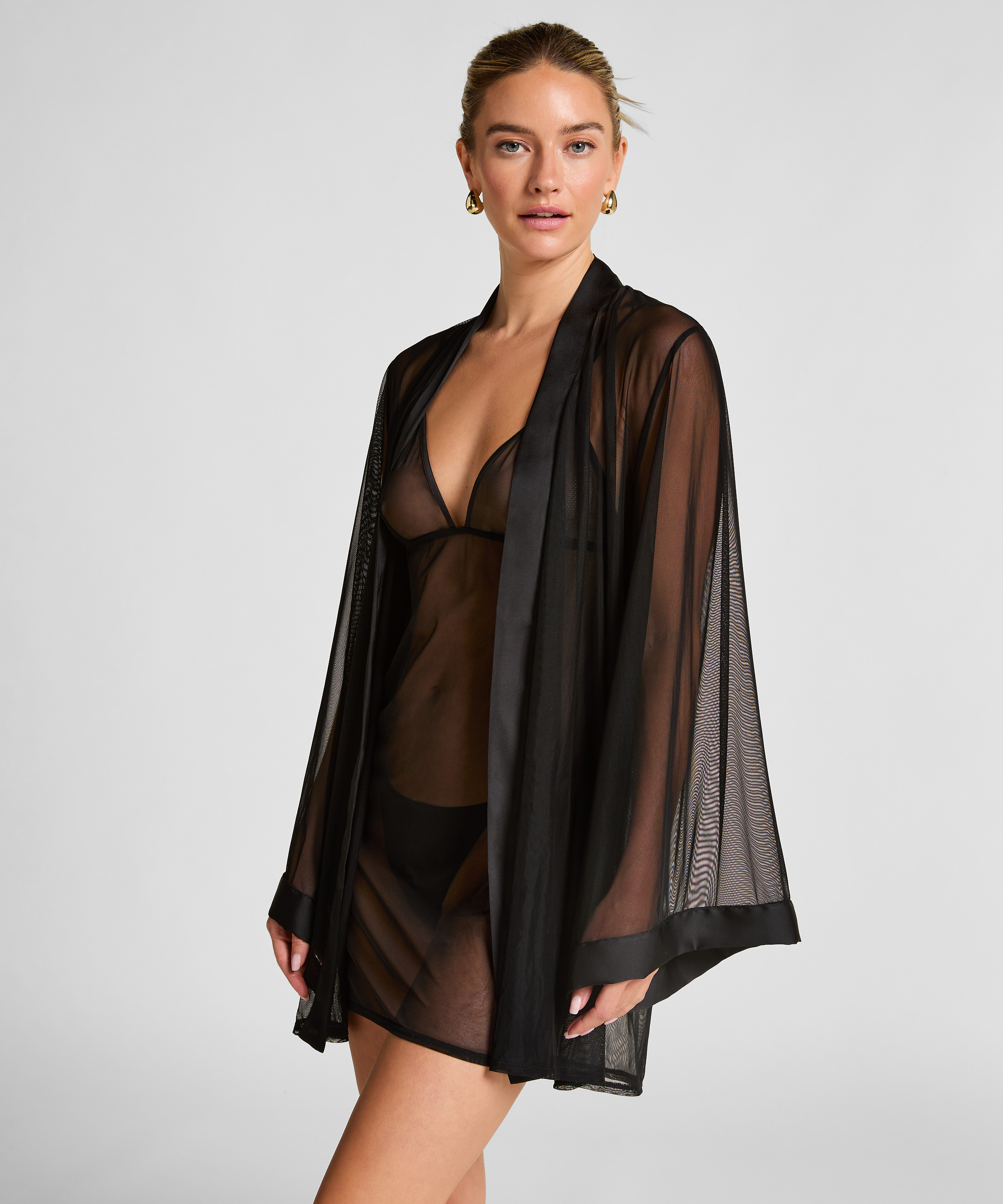 Kimono Maxime Tulle, Czarny, main