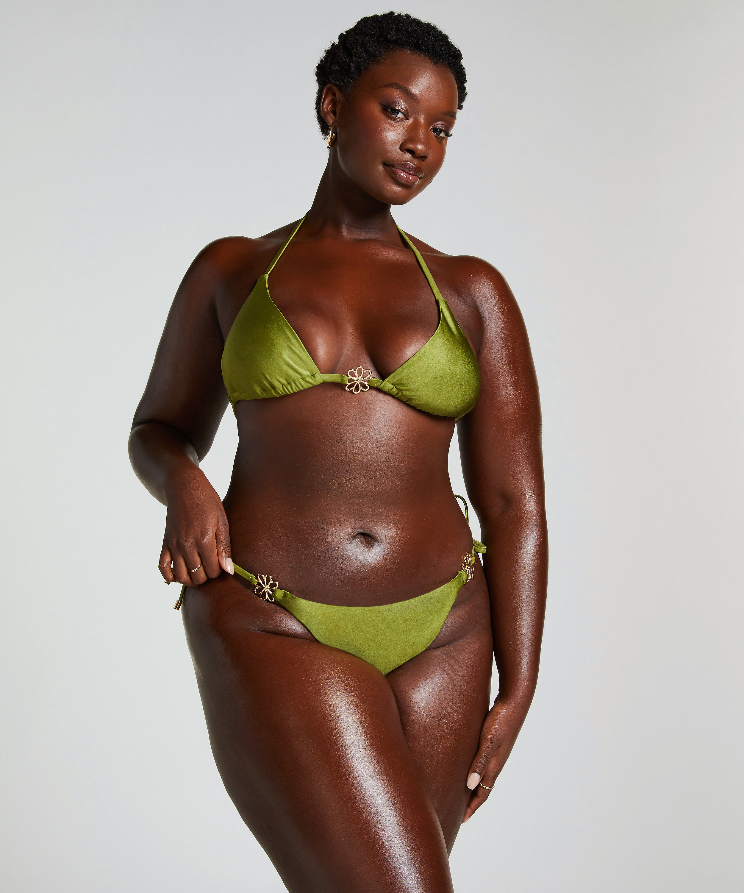 Majtki Bikini Wysoko Krojona Yucatan, Zielony, main