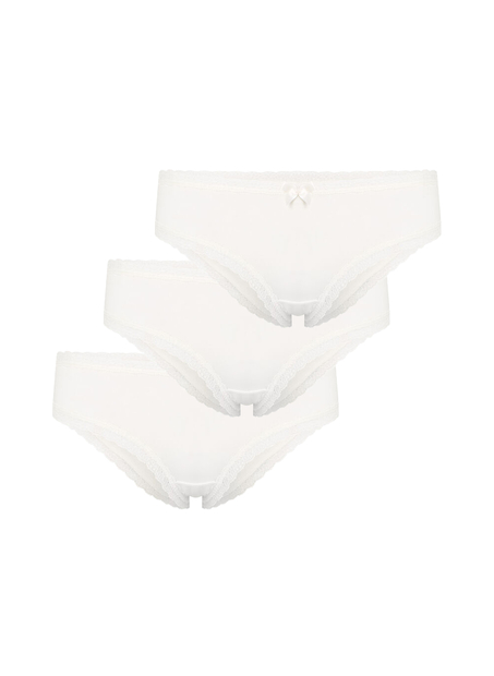 3 pary brazylian&oacute;w bawełnianych Georgia, Biały