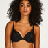 Usztywniony biustonosz maximizer z fiszbinami Elissa, Czarny