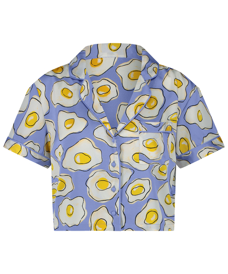 Satynowa narzutka Peppers z kr&oacute;tkim rękawem, Fioletowy