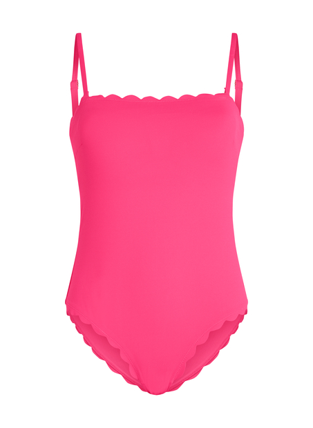 Kostium kąpielowy Bandeau Scallop, R&oacute;żowy