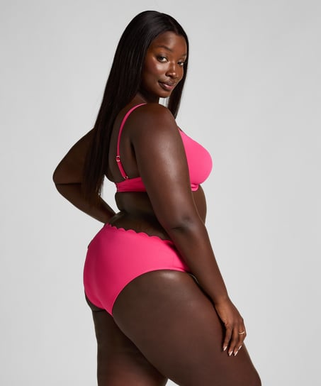 Scallop biustonosz bikini z wkładkami i fiszbinami, R&oacute;żowy