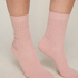 Cashmere Blend Ribbed Socks, R&oacute;żowy