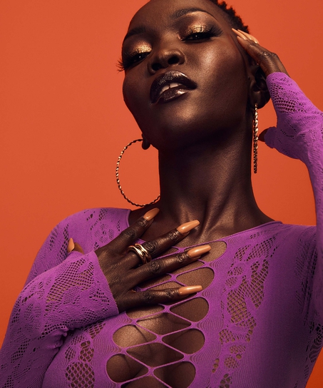 Koronkowe body Nyakim, Fioletowy