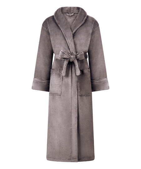 Miękki szlafrok polarowy, Szary