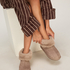Kapcie Boot Faux Suede, Szary