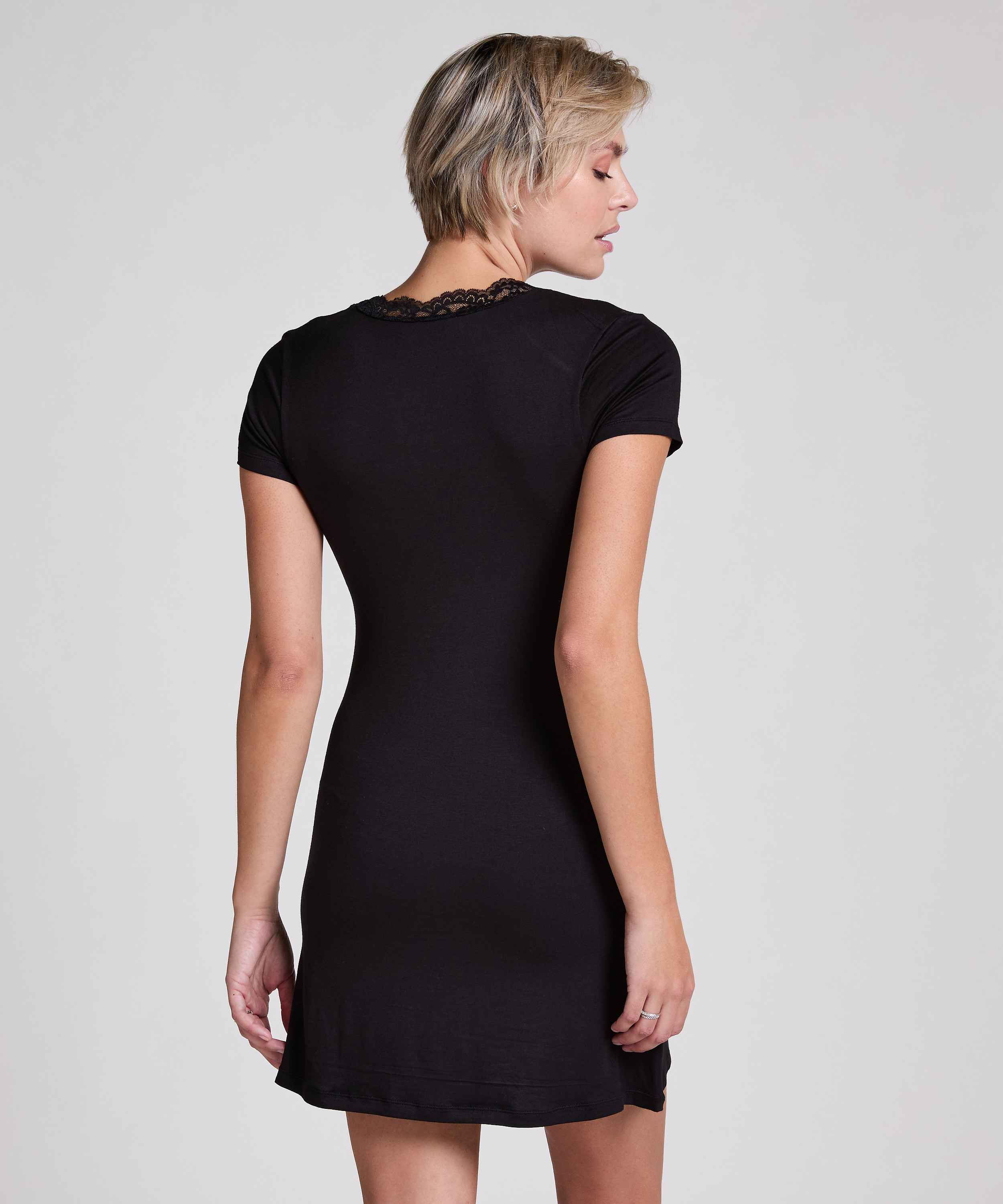 Koszula nocna Jersey, Czarny, main