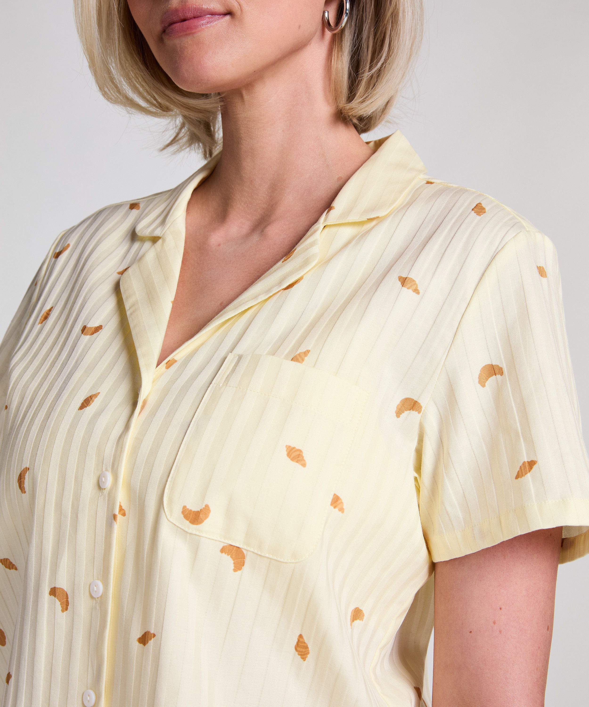 Bluza bawełniana w paski, Ż&oacute;łty, main
