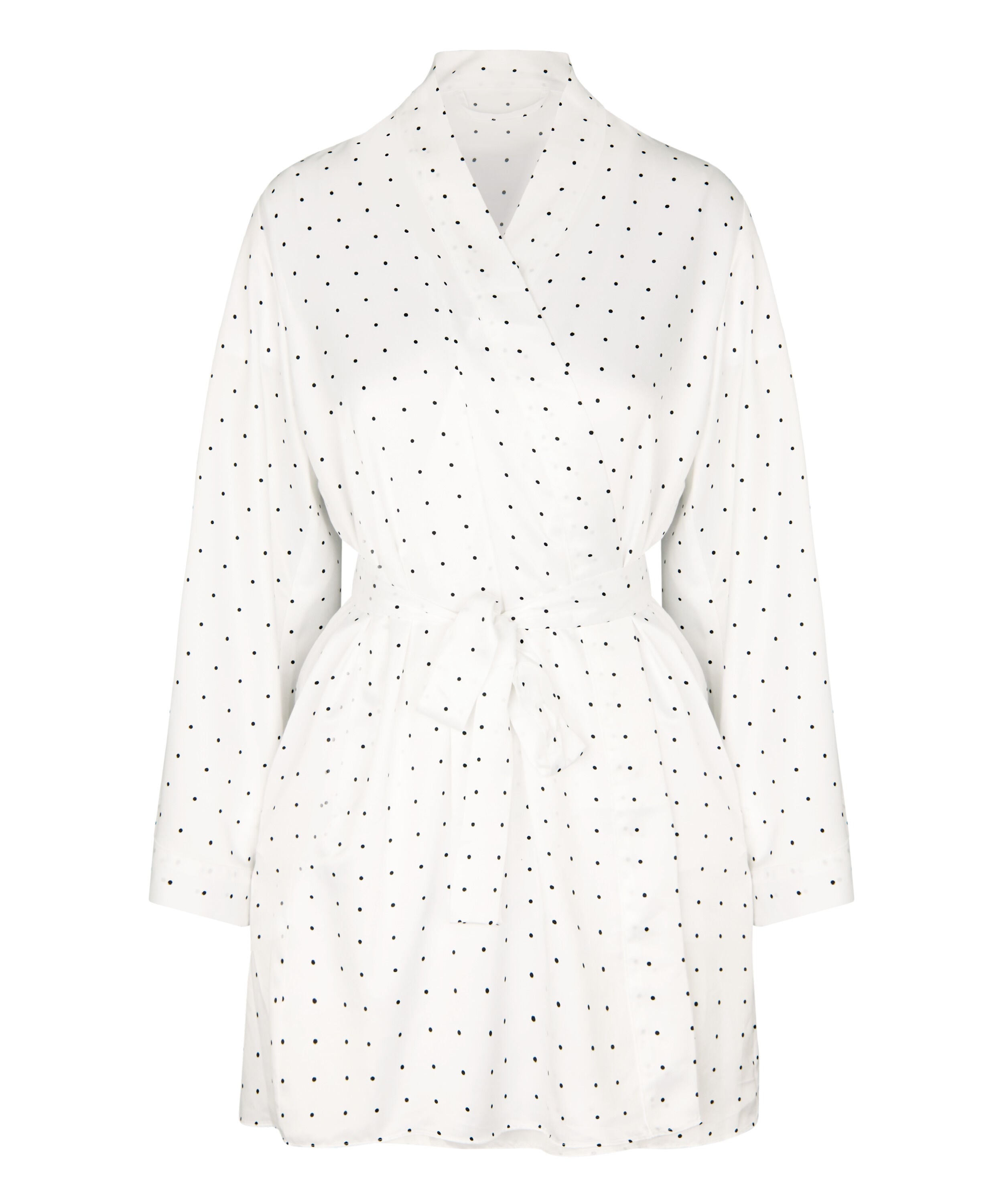 Satynowe Kimono w Kropki Dolly, Biały