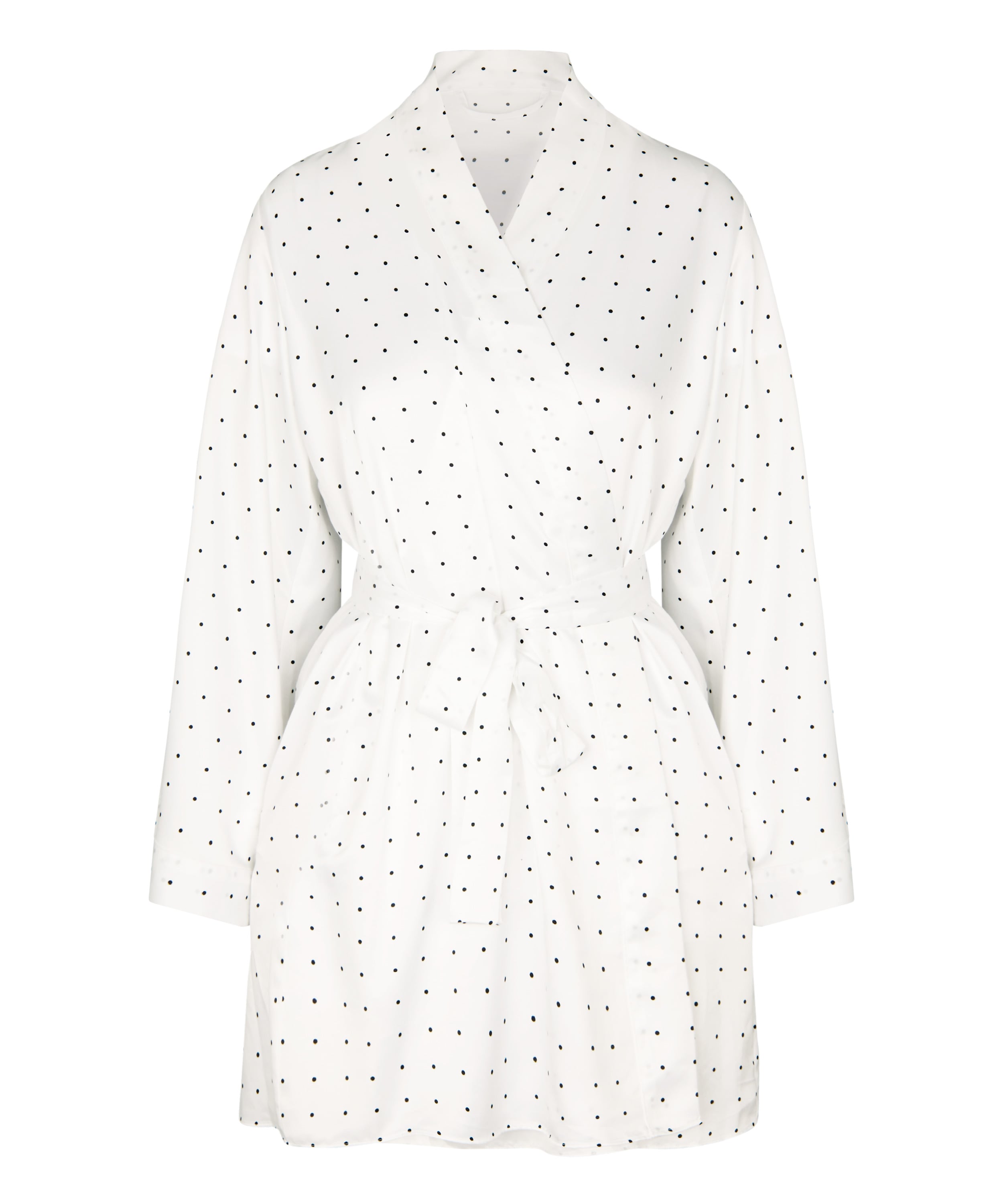 Satynowe Kimono w Kropki Dolly, Biały, main