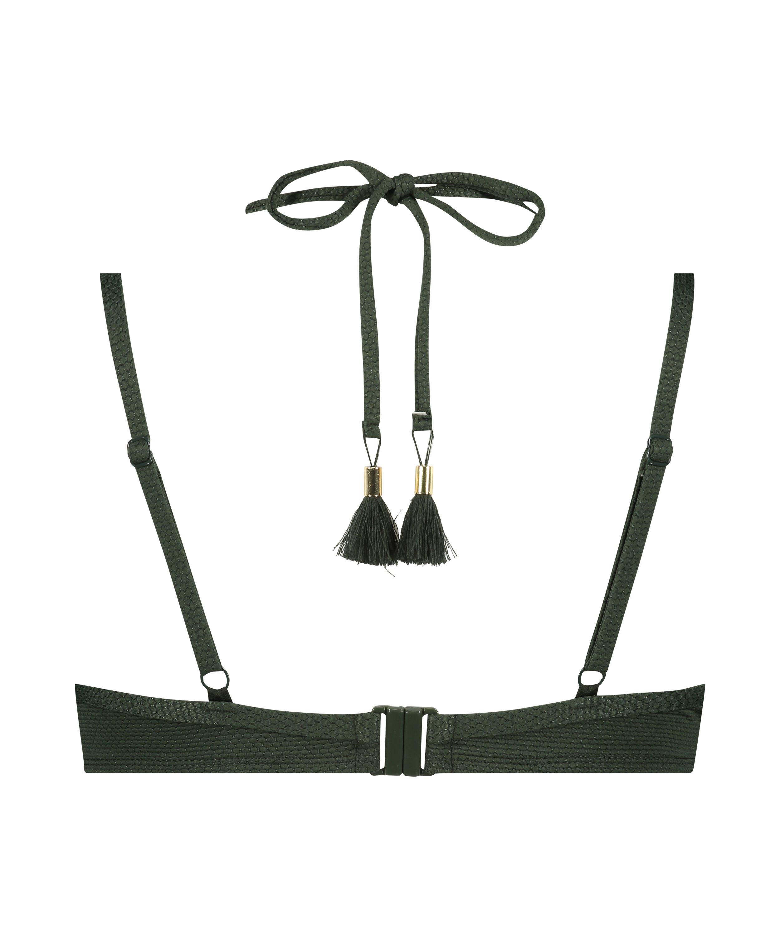 G&oacute;ra od bikini usztywniana, z fiszbinami, z falowanym brzegiem Glam, Zielony, main