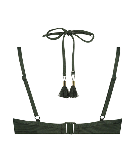 G&oacute;ra od bikini usztywniana, z fiszbinami, z falowanym brzegiem Glam, Zielony