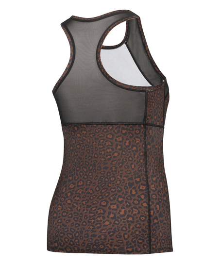 Sportowy top bez rękaw&oacute;w HKMX, Brązowy