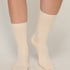 Cashmere Blend Ribbed Socks, Biały