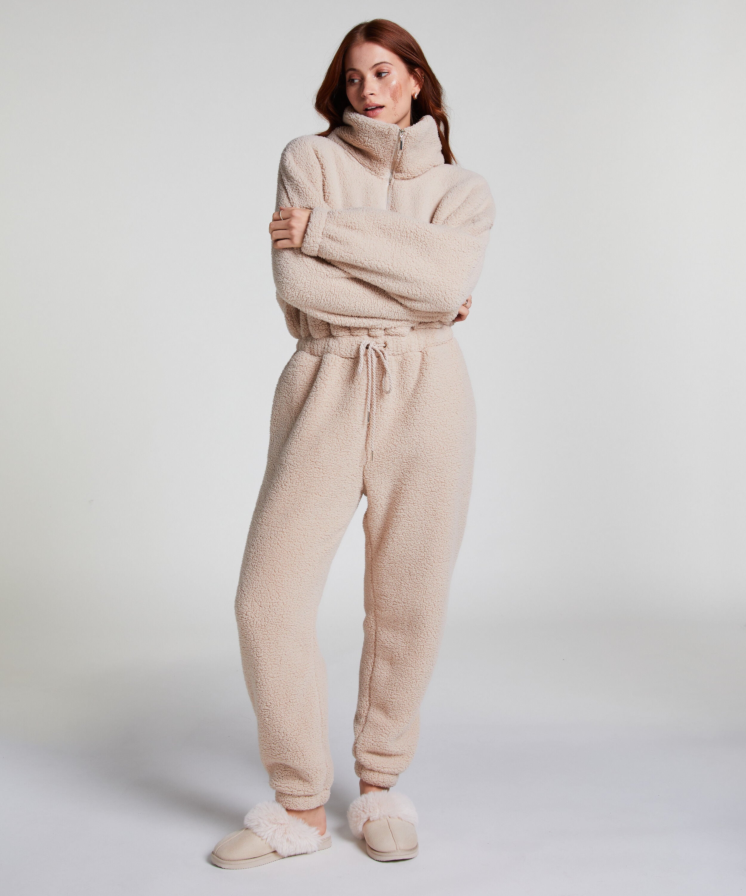 Onesie fleece, Beżowy
