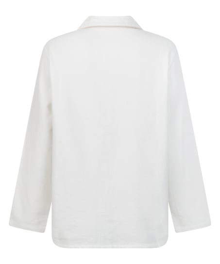 Top piżamowy Flanel Essentials, Biały
