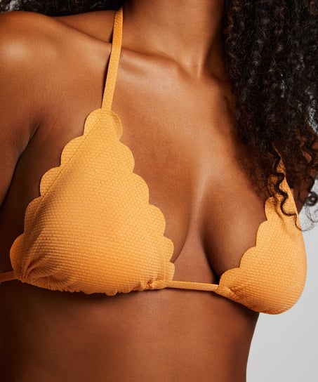 Tr&oacute;jkątna g&oacute;ra od bikini Scallop Lurex, Pomarańczowy