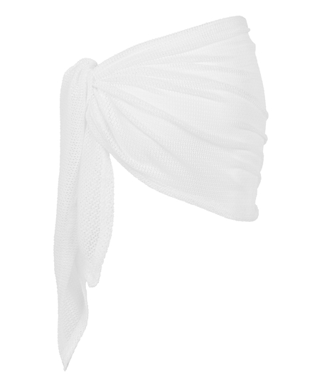 Plażowe dzianinowe pareo, Biały