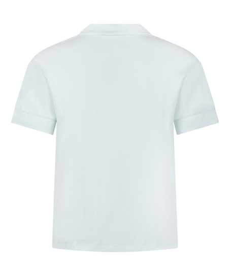 Narzutka Essential z dżerseju z kr&oacute;tkim rękawem, Niebieski