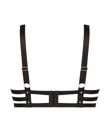 Usztywniony biustonosz push-up z fiszbinami Shadow, Czarny