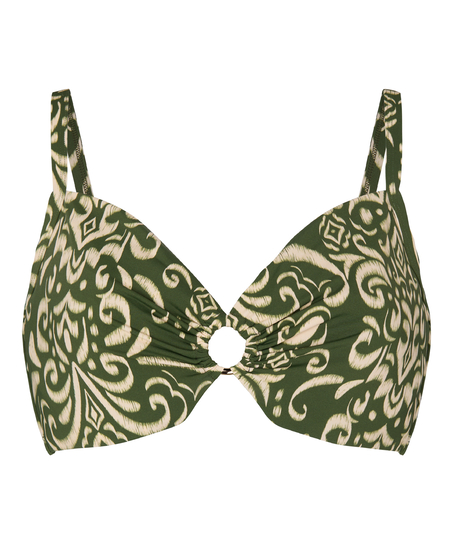 Biustonosz bikini z fiszbinami bez wypełnienia Cancun, Zielony
