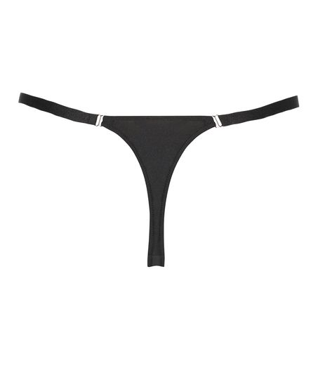 Duckie High Leg Tanga Thong, Czarny