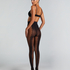 15 Denier Rajstopy Back Lace, Czarny