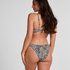 Biustonosz Bikini z Fiszbinami i Wkładkami Leopard, Czarny