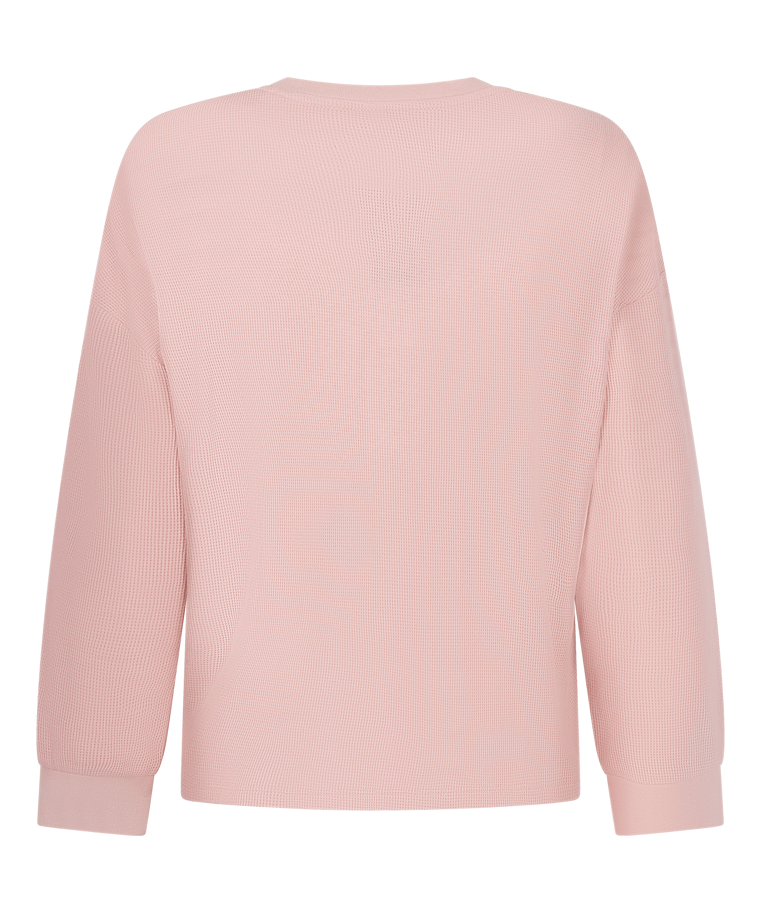 Top z tkaniny wafel Henley, R&oacute;żowy, main