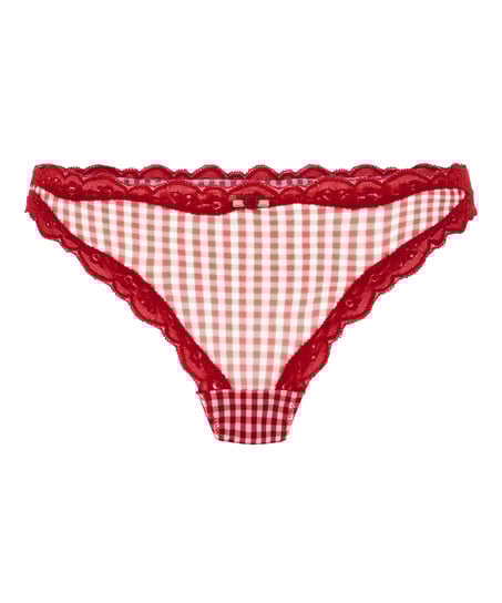 Stringi z wysokim wycięciem Liz, Czerwony