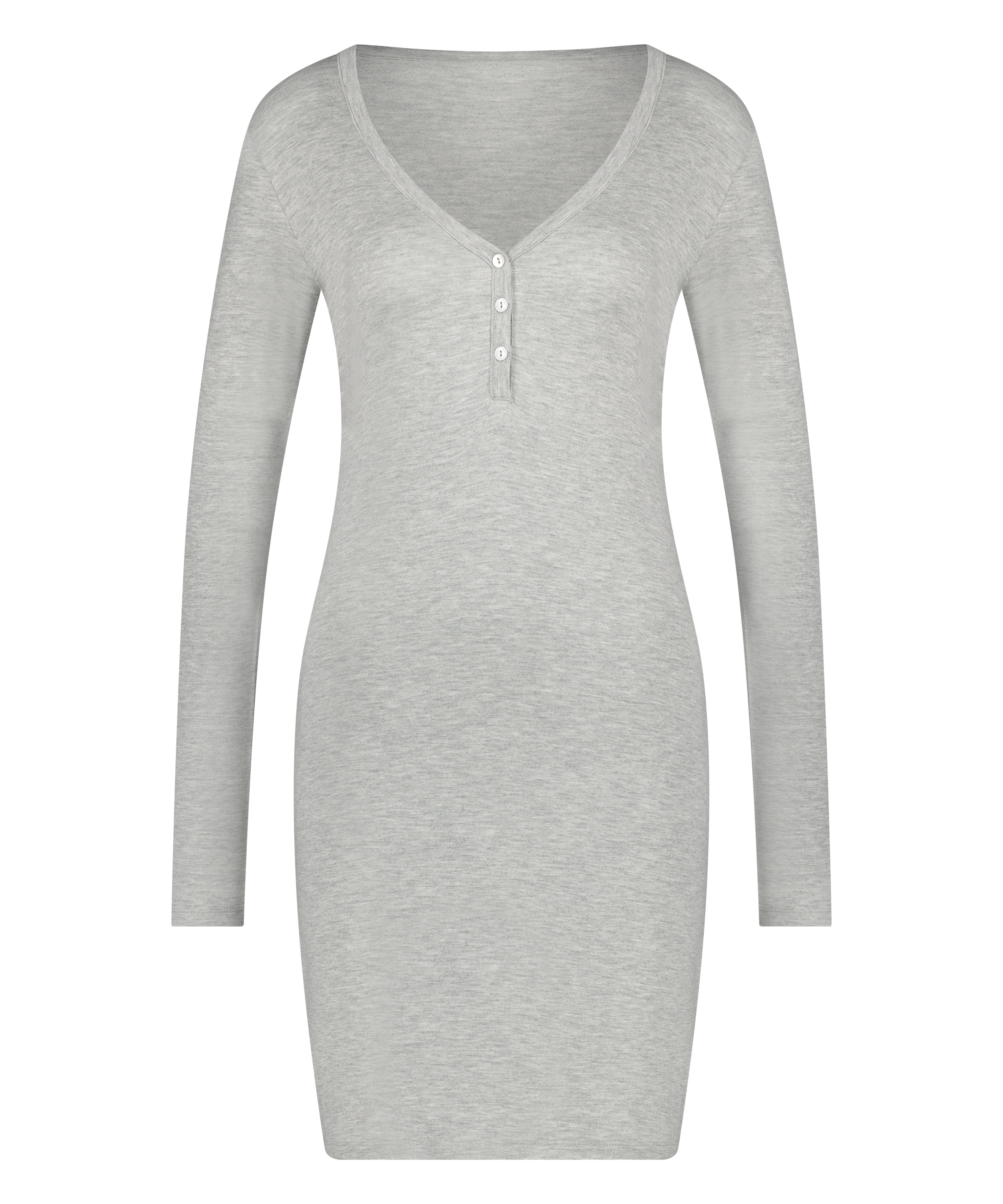 Nocna koszula Henley, Szary, main