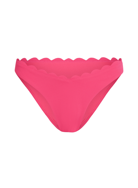 Majtki Bikini Wysoko Krojona Scallop, R&oacute;żowy