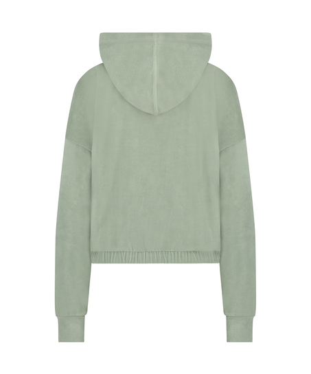 Bluza z długimi rękawami z weluru, Zielony